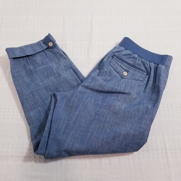 Talbots Blue Denim Mid rise Cropped Pants - Picture 2 of 12